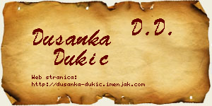 Dušanka Dukić vizit kartica